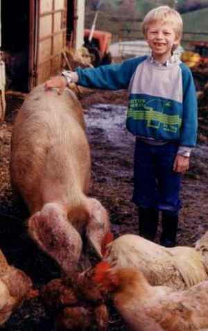 Sven with swine in Dartmouth, UK